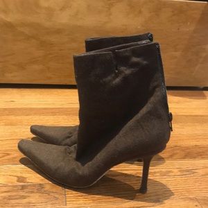 Jimmy Choo brown fabric heel boots size 38